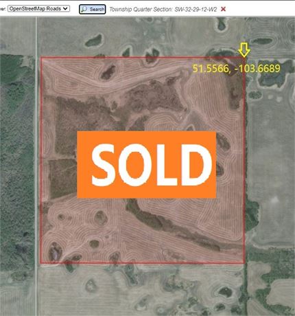 SOLD ! 160 Acre Grain Land For Sale RM Of Foam Lake No 276