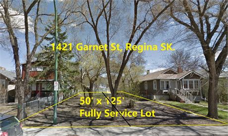 For Sale Fully Serviced City Lot  (50 x 125) - 1421 Garnet St