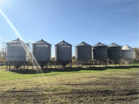 For Sale 8 Hopper Bottom Grain Bins